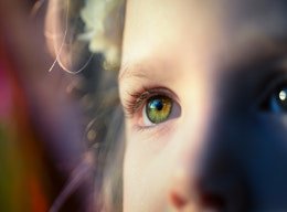 close up of baby eye