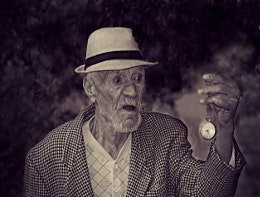 old man with watch