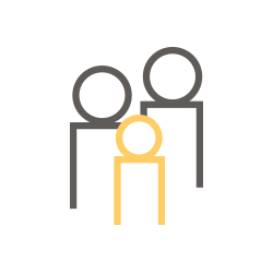 PIT Icon Personal Immigration logo of outline family